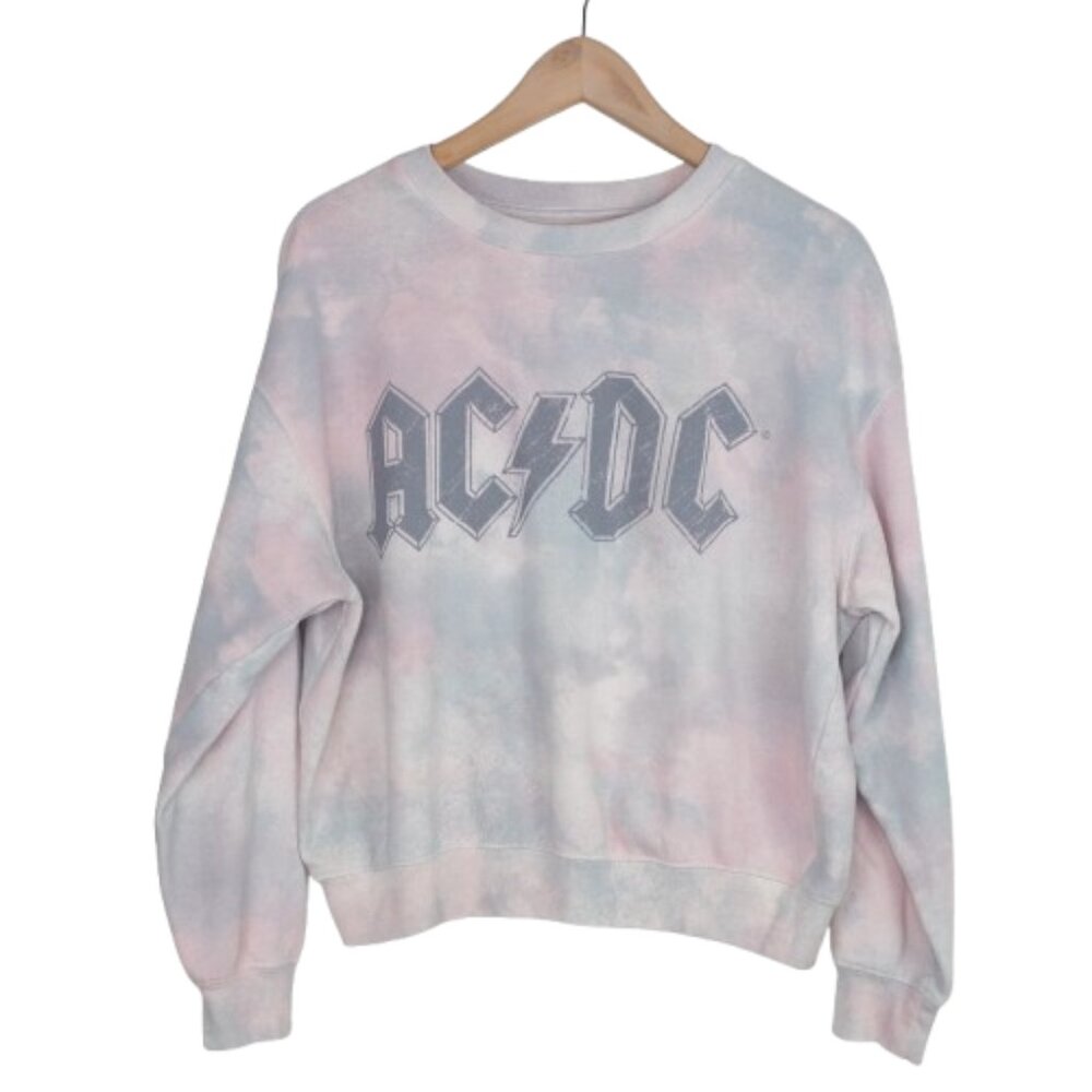 AC/DC Pastel Tie-Dye Logo Crewneck Sweatshirt Women’s Large